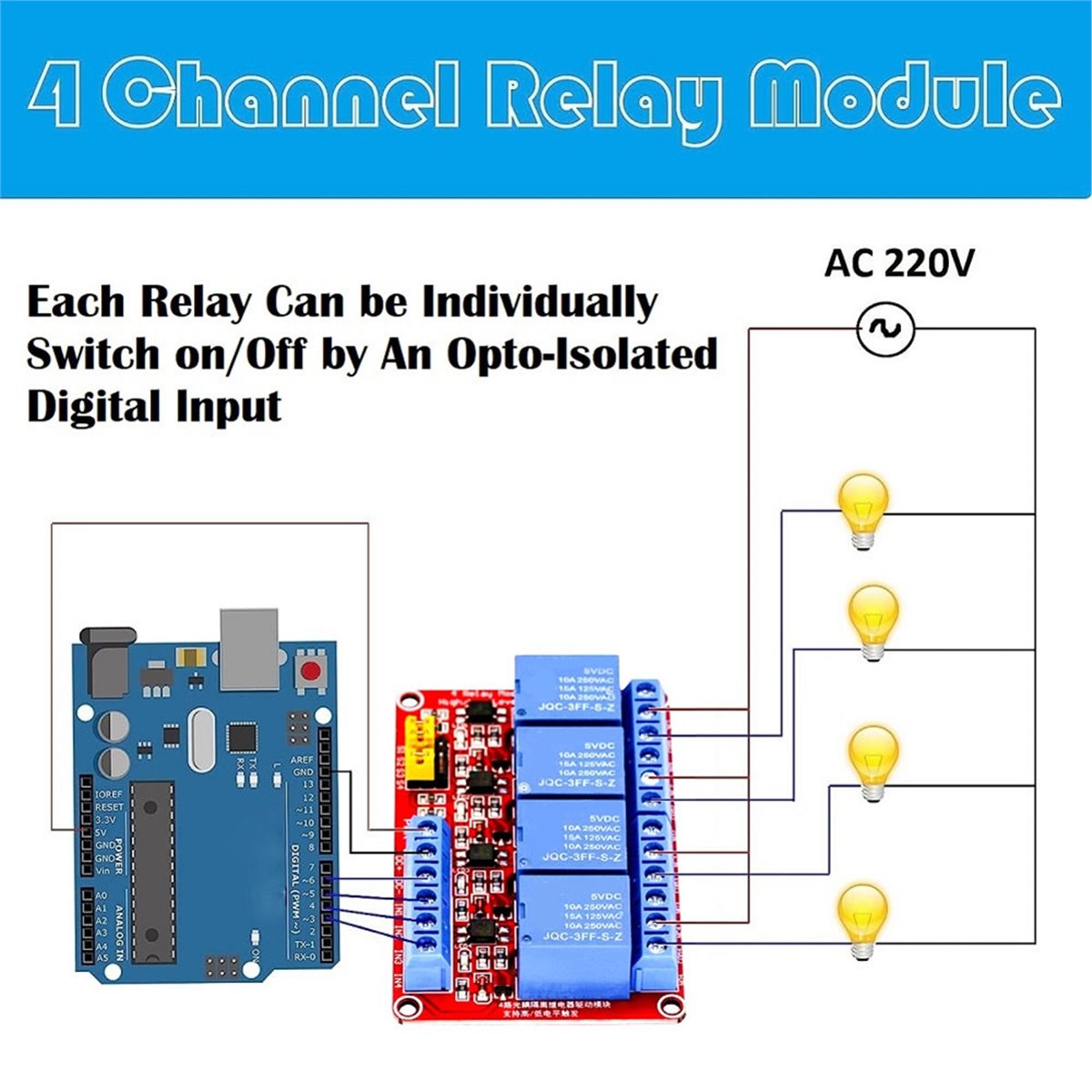 A49T 4 Channel Relay Module 5V - Relay Module 5V ulasan dan harga