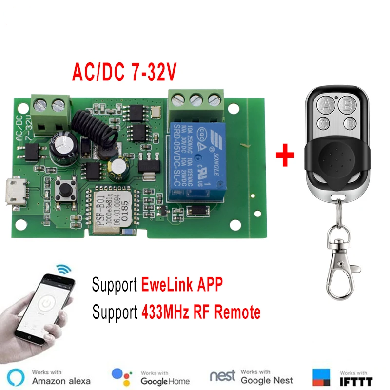Ewelink AC/DC 5V 7V-32V 1 Chan - Relay Module 5V ulasan dan harga