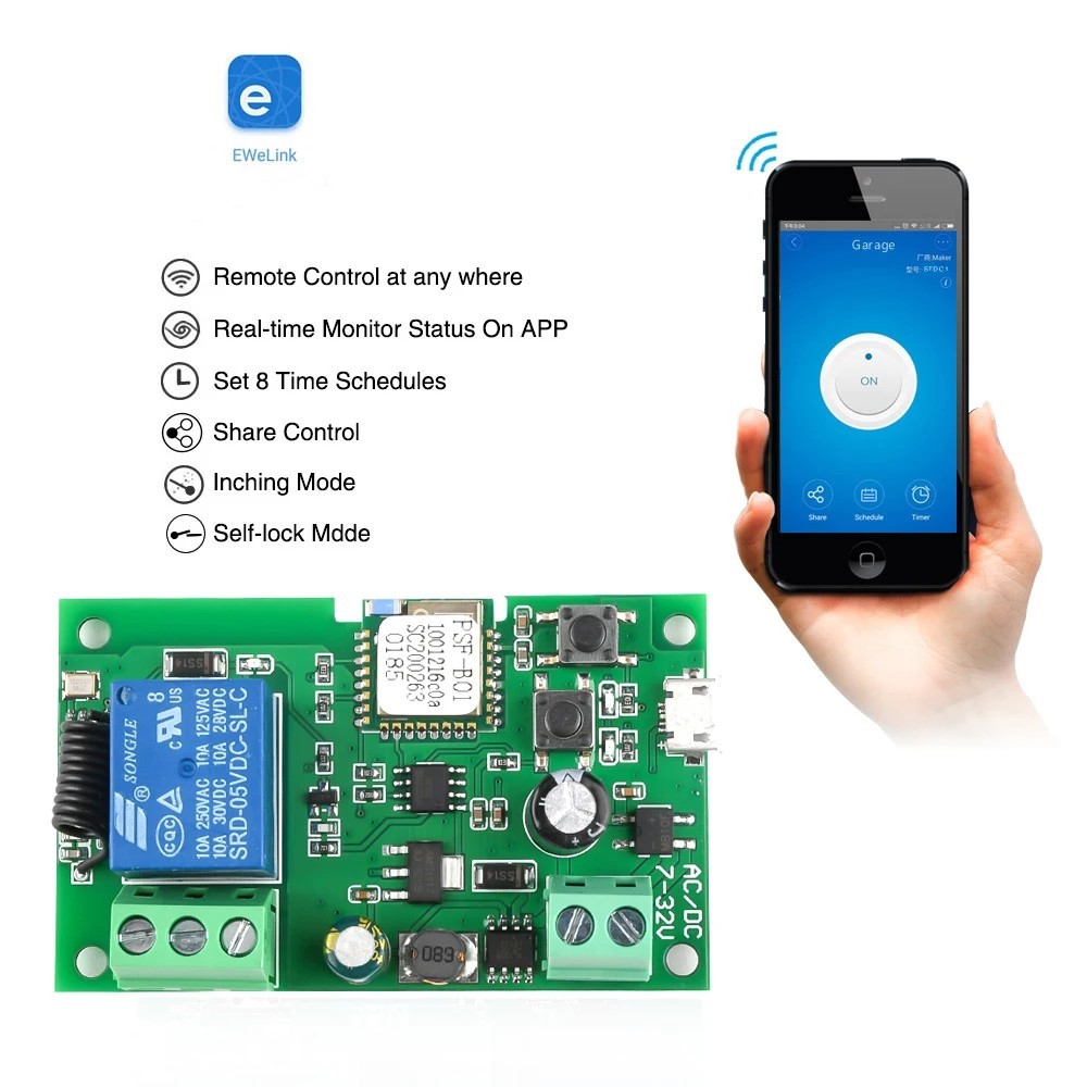Ewelink AC/DC 5V 7V-32V 1 Chan - Relay Module 5V ulasan dan harga
