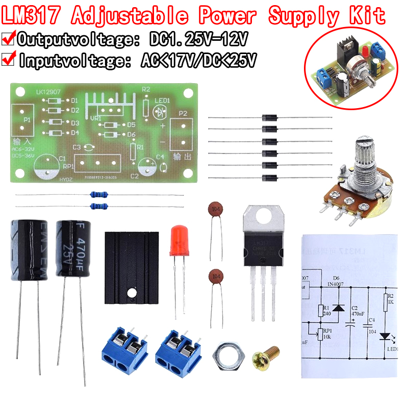 LM317 Adjustable Power Supply  - Lm317 Voltage Regulator ulasan dan harga
