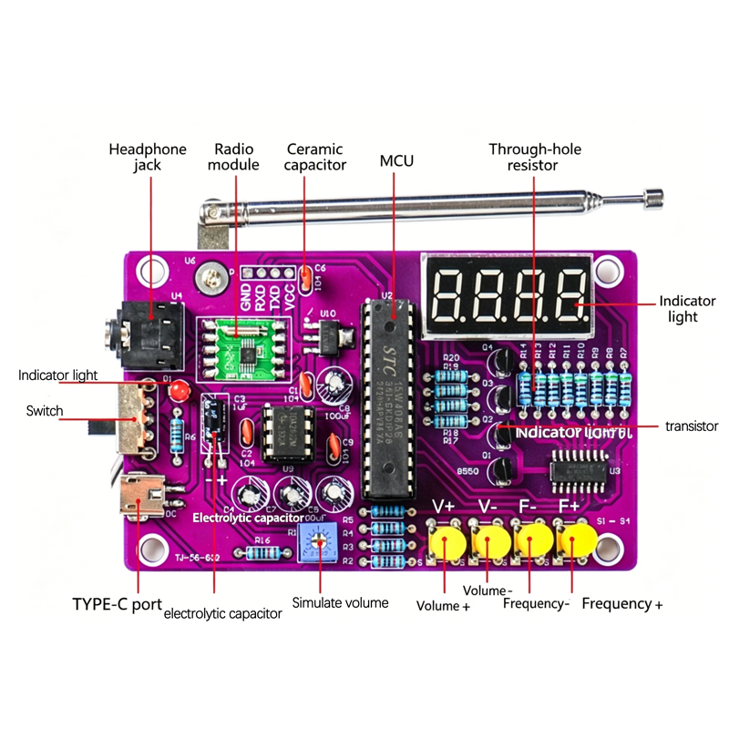 DIY FM Radio Electronic Kit 87 - Diy Projects With Electronics ulasan dan harga