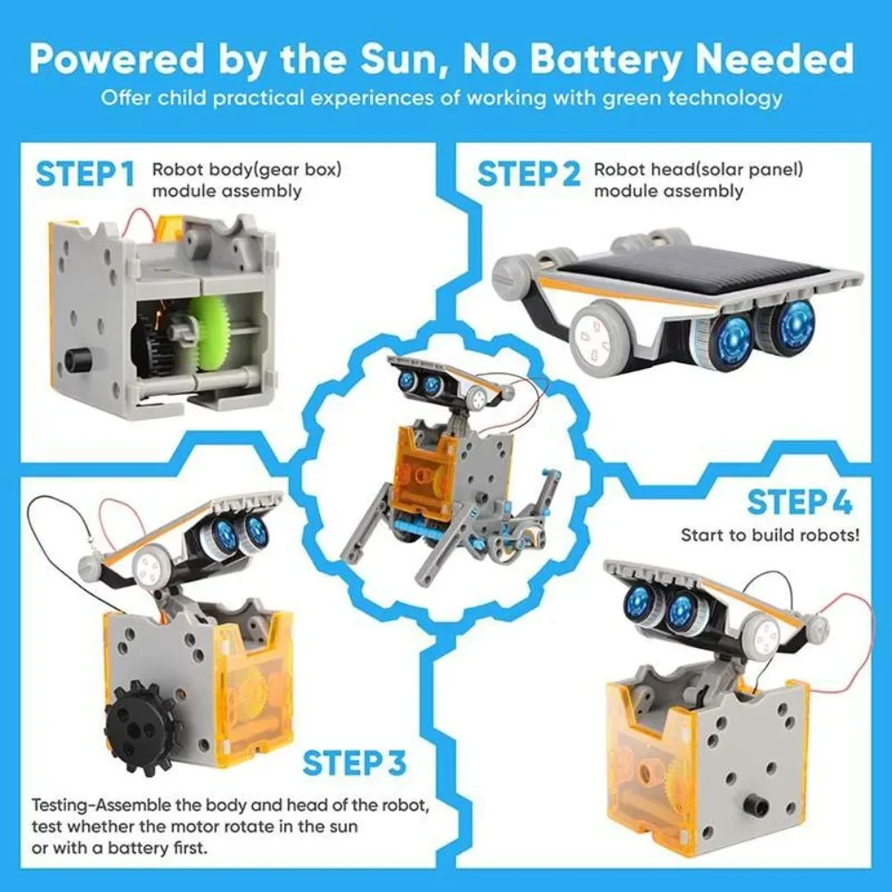13 in 1 Solar Powered Robot Sc - Diy Electronics Organizer ulasan dan harga